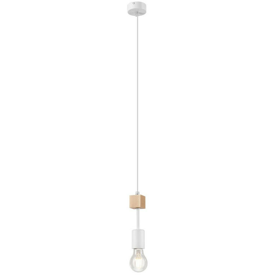 Orazio Industrial Slim Pendant Ceiling Lights White, 1x E27