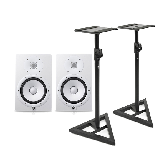Yamaha HS7W Full-Range Studio Monitor White with Monitor Stands
