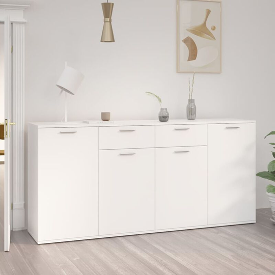 Topdeal Sideboard White 160x36x75 cm Chipboard FF3074927_UK