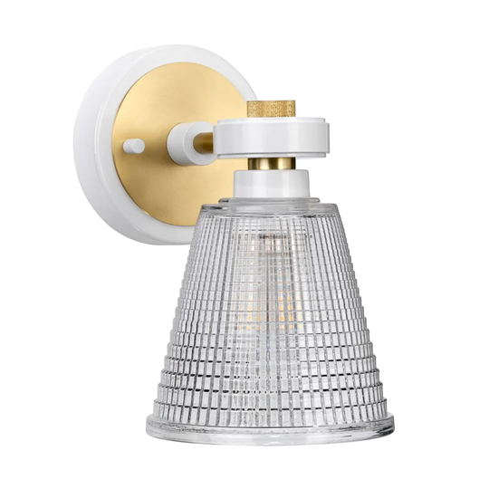 Elstead Lighting Gunnislake 1 Light Wall Light White Aged Brass
