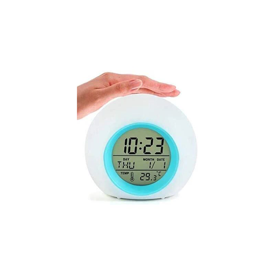 Aougo - Digital Alarm Clocks for Kids, Digital led Night Light Alarm Clock, Kids Cartoon Bedroom Digital Alarm Clock Bedside Night Light Music Wake