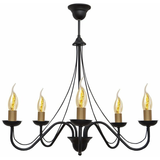 Helam Malbo Multi Arm Pendant Ceiling Light Black, Patina 60cm