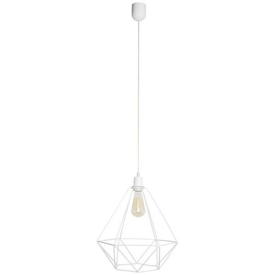 Helam Karo Wire Frame Pendant Ceiling Light White 35cm