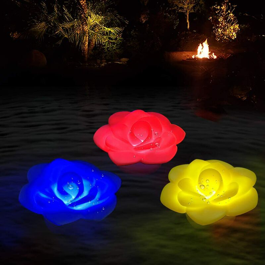 Aougo - led Spa Light,IP68 Waterproof Floating Pool Light,Bathtub Light,Flower Lighting Night Light,Mood Light for Women