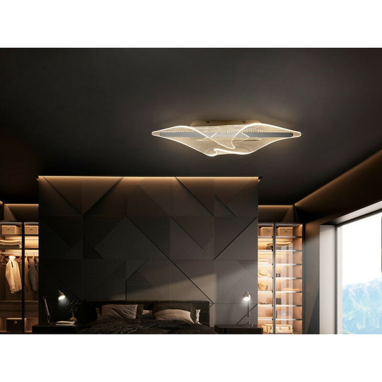 Schuller Lighting - Enigma Modern Designer Integrated led Micro Printed Feature Ceiling / Wall Light, Chrome, 3000K