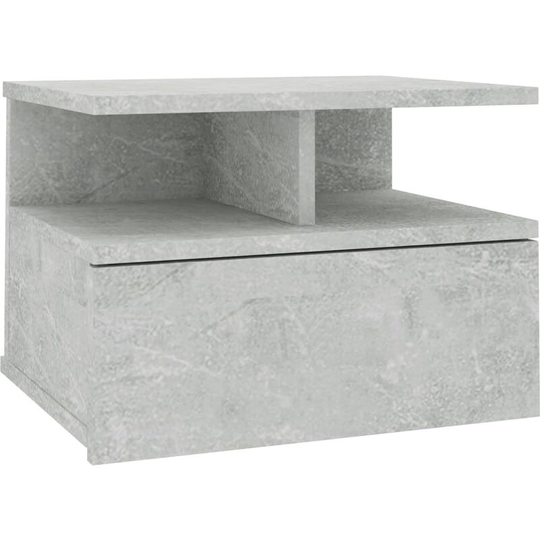 Floating Nightstand Concrete Grey 40x31x27cm Engineered Wood Vidaxl Grey