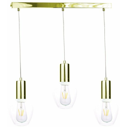 Keter Verre Bar Pendant Ceiling Light Gold, 60cm, 3x E27