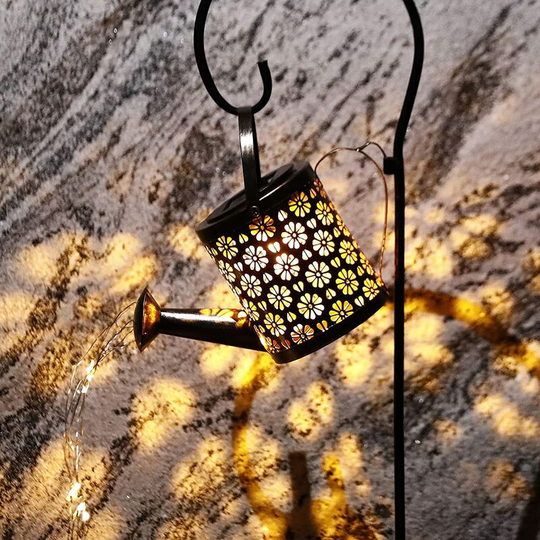 Solar Lights Garden Watering Can Outdoor String Lights Waterproof Decorative Light Fixture for Patio Lawn Garden Yard Art Garden Accessories Outdoor