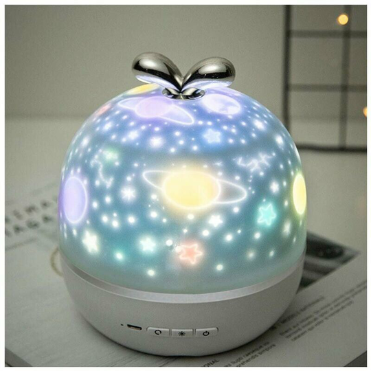 Bearsu - Kids Projector Lamp, 360° Rotation Baby Night Light Projector led 6 Theme Night Light Starry Sky Projection 6 Modes Ceiling Projector Light