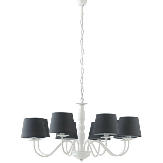 Fan Europe Lighting - Fan Europe favola 8 Light Chandeliers with Shades White, Fabric 79.3x30cm