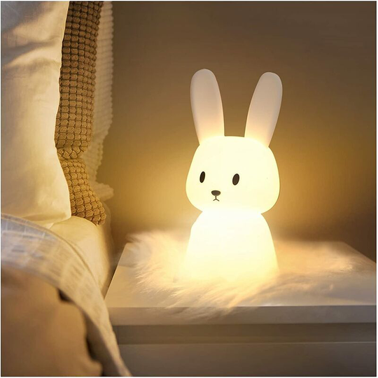 Aougo - Baby Night Light With 7 Light Changes | Tap Control | usb Charging | Timer function| Bedside Lamp For Children's Room Gift Toy Silicone Night