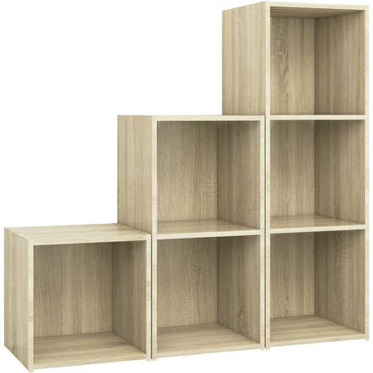 3 Piece tv Cabinet Set Sonoma Oak Engineered Wood Vidaxl Brown