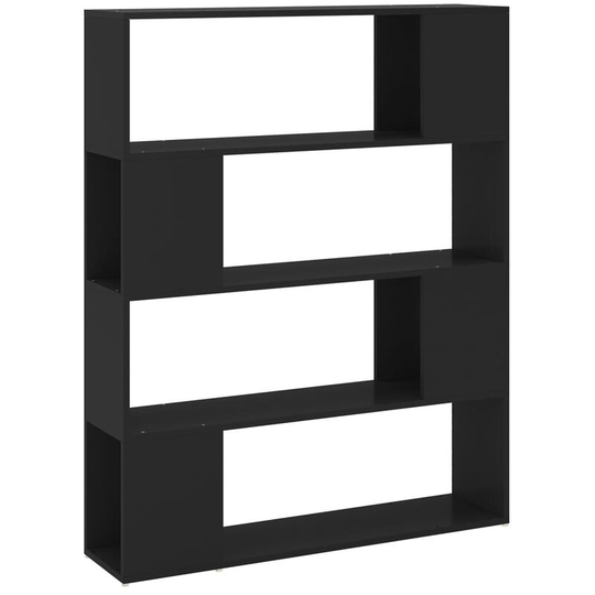 Book Cabinet Room Divider Black 100x24x124 cm Vidaxl Black