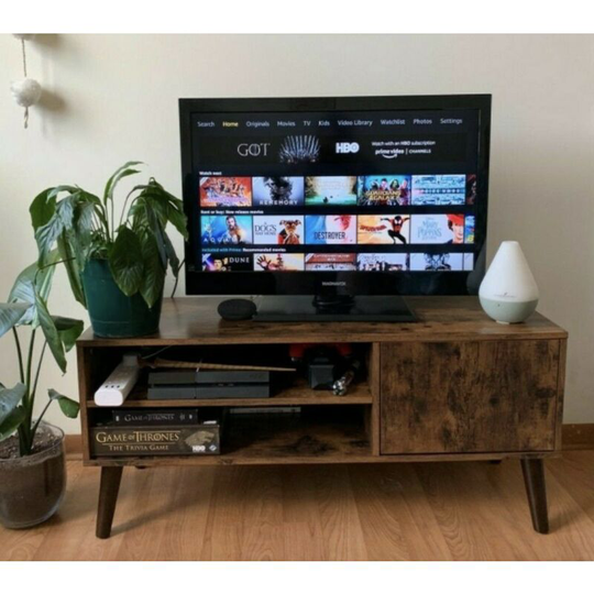Scandinavian tv Stand Vintage Retro Storage Media Unit Mid Century Wooden Shelf