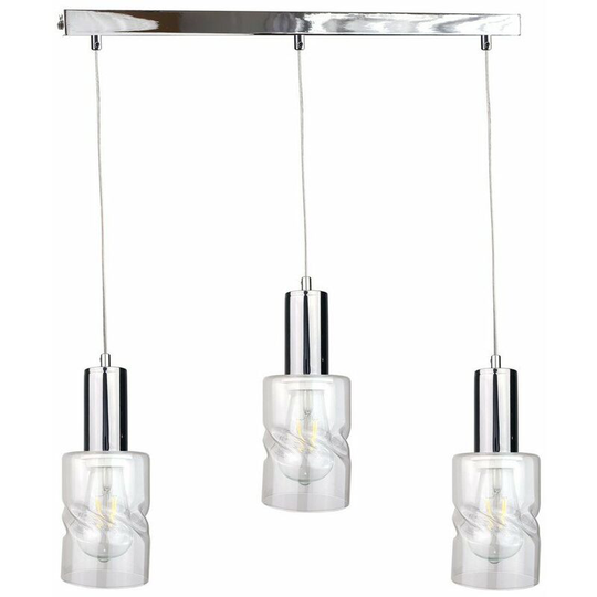 Keter Cross Bar Pendant Ceiling Light Silver, 60cm, 3x E27