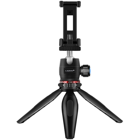 Lifcausal - Phone/Dslr/Mirrorless Camera Desktop Tripod 1/4'' Screw/Rotatable Ball Head/2 Available Heights/Gradienter/Phone Mounting Seat, Black