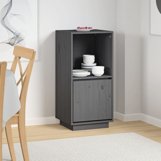 Sideboard Grey 38x35x80 cm Solid Wood Pine