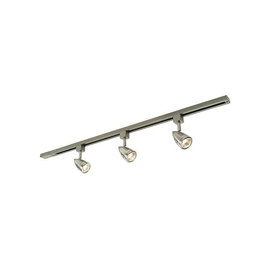 Saxby Bullett - 3 Light Track Light Kit Satin Chrome Plate, Satin Chrome Abs Plastic, GU10