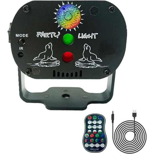 Disco Projector DJ Light Effects LED RGB Projector LED Party Light Lamp USB Remote Control for Lumiere Scene Birthday Parties Living Room Garden