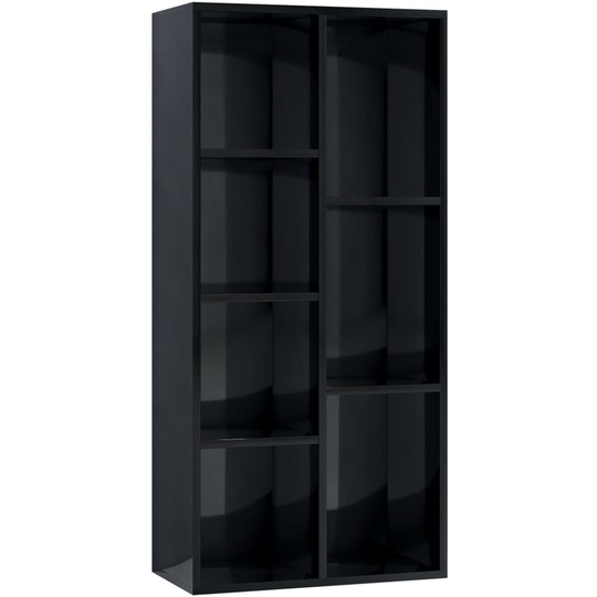 Book Cabinet High Gloss Black 50x25x106 cm Engineered Wood Vidaxl Black