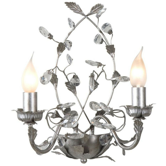 Linea Verdace Chelange 2 Light Candle Wall Light Brushed Silver