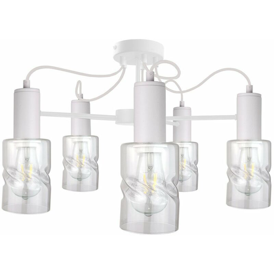 Keter Inger Multi Arm Semi Flush Ceiling Light White, 60cm, 5x E27