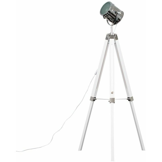 Minisun - Tripod Floor Lamp Starboard Spotlight - White + led Bulb