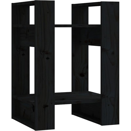 Book Cabinet/Room Divider Black 41x35x57 cm Solid Wood Pine Vidaxl Black