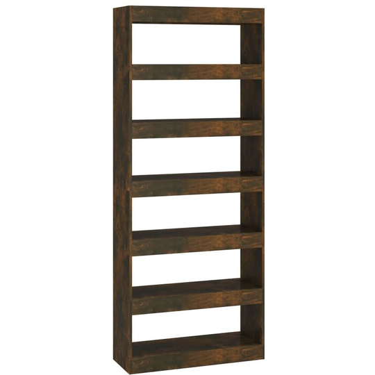 Book Cabinet/Room Divider Smoked Oak 80x30x198 cm Engineered Wood Vidaxl Brown