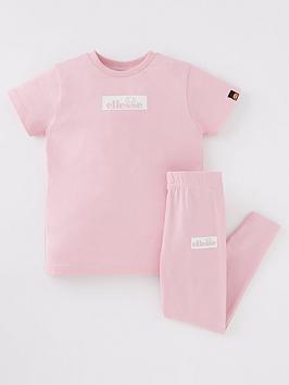 Ellesse Younger Girls Realta T-Shirt and Legging Set - LIGHT PINK, Light Pink, Size 3-4 Years