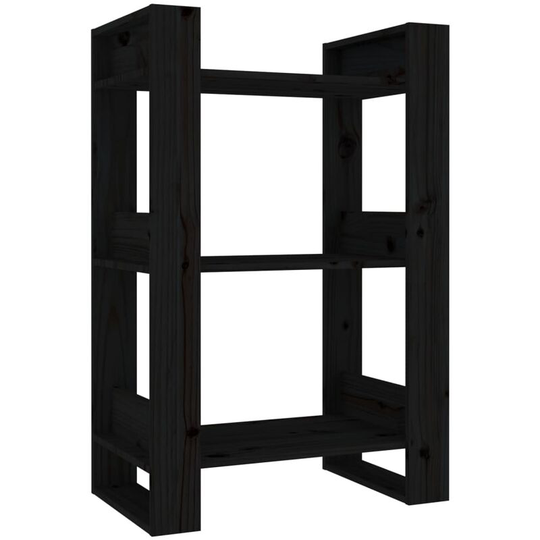 Book Cabinet/Room Divider Black 60x35x91 cm Solid Wood Pine Vidaxl Black
