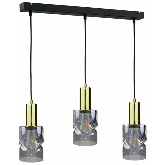 Keter Lighting - Keter Cross Bar Pendant Ceiling Light Black, 60cm, 3x E27