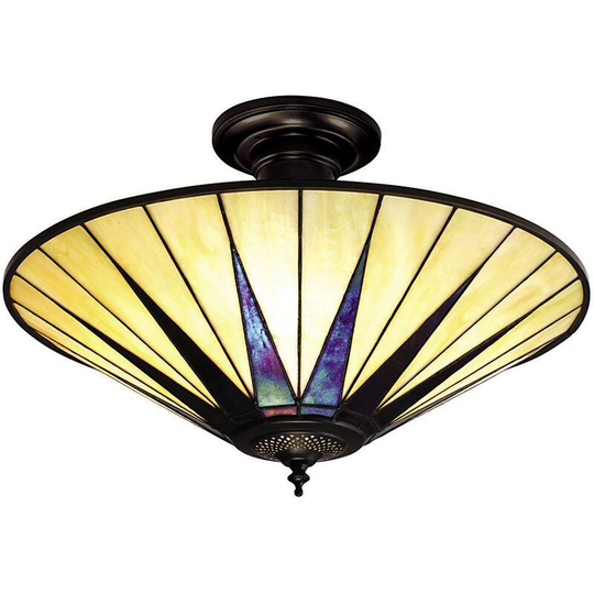Ceiling light 3 bulbs Dark Star, glass and resin