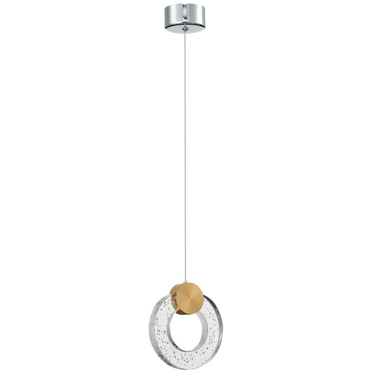 Spring Contemporary Integrated LED Pendant Ceiling 1 Light Gold, Glass