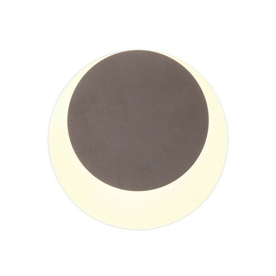 Magnetic Base Wall Lamp, 12W led 3000K 498lm, 15, 19cm Round Top Offset, Coffee, Acrylic Frosted Diffuser - Luminosa Lighting