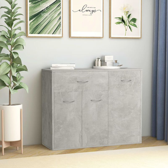 Sideboard Concrete Grey 88x30x70 cm Chipboard - Grey