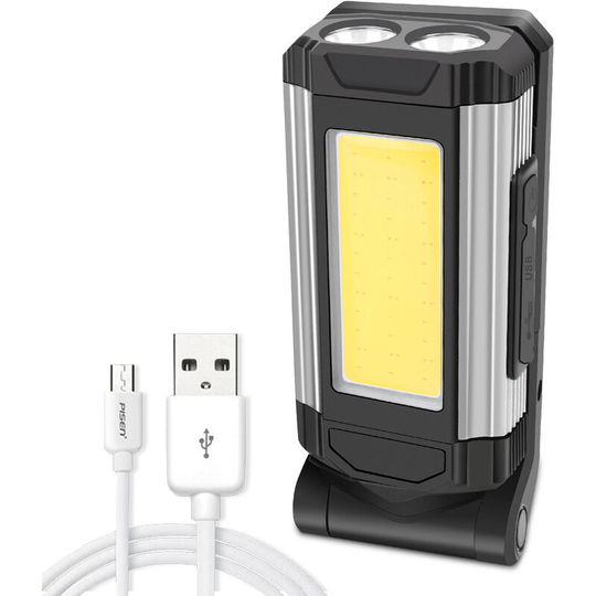 Magnetic Base led Work Lights with Magnetic Base, IPX6 Waterproof, 7 Modes, for Emergency, Garage and Camping (Silver)