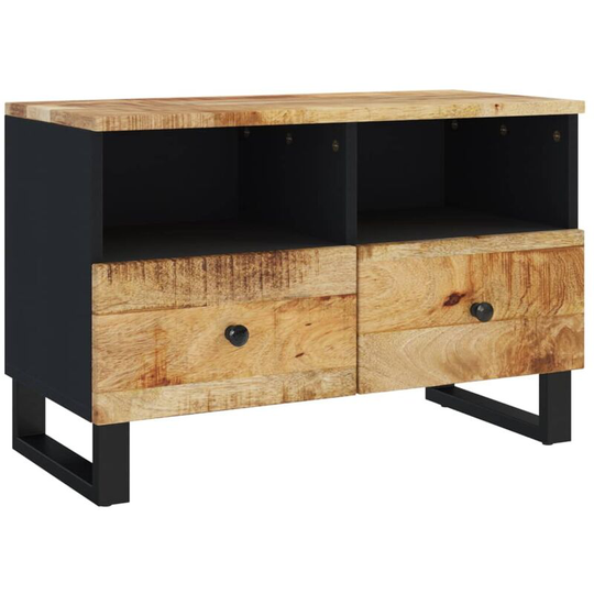 Vidaxl - tv Cabinet 70x33x46cm Solid Wood Mango Black