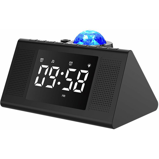 Multifunctional Star Projector Night Light Alarm Clock Ceiling Projector bt Speaker with Music White Noise for Kids Adults Bedroom