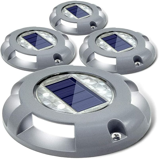 Aougo - Solar Deck Lights Driveway Dock Light led Solar Powered Outdoor Waterproof Road Markers for Step Sidewalk Stair Garden Ground Path Patio Yard