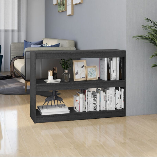 Asupermall - Book Cabinet Room Divider Grey 100x30x71.5 cm Pinewood
