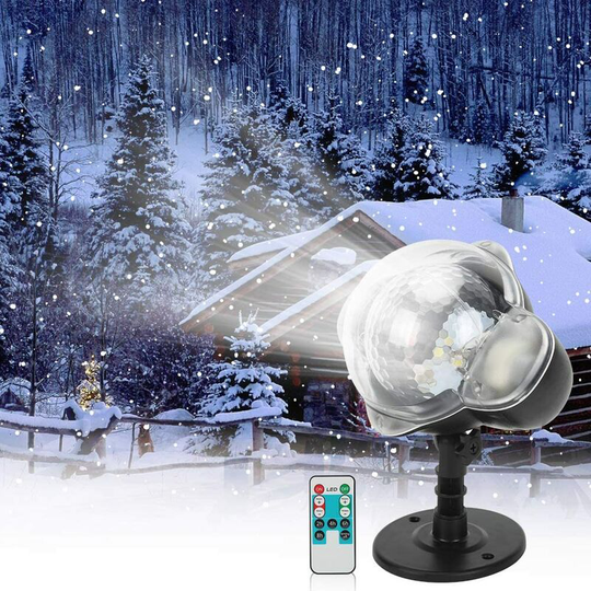 Snowfall led Projector Light,Lights with Rotating Remote Control Waterproof Landscape Snowflake Decorative Lighting