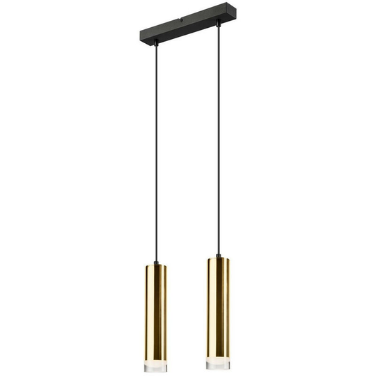 Lamkur Lighting - Diego Bar Pendant Ceiling Light Gold, 2x E27