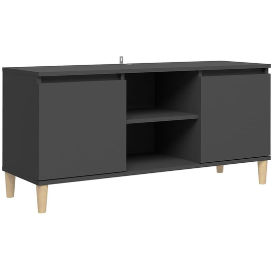 Tv Cabinet with Solid Wood Legs Grey 103.5x35x50 cm Vidaxl Grey