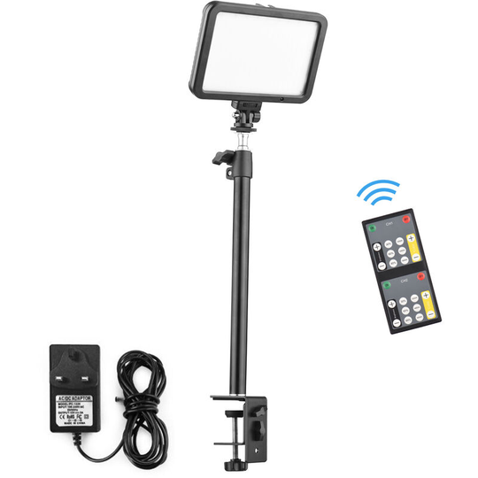 Asupermall - 22W Video Light Kit Photography Fill Light with C-Clamp Stand 216PCS Lamp Beads Bi-Color Temperature 3200-5500K Dimmable Brightness Ball