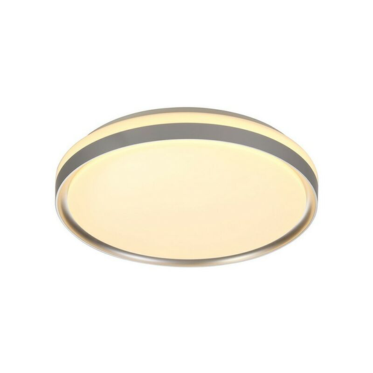 Luminosa Lighting - Flush Ceiling 39cm, 1 x 24W led, 3 Step-Dimmable, 3000K, 1000lm, IP44, Silver, White Acrylic