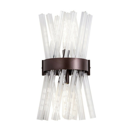 Luminosa 2 Light E14, Wall Light E14, Brown Oxide , Clear Glass