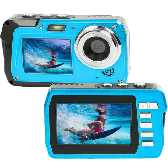 Waterproof Camera 2.7K fhd 48MP Dual Screen Waterproof Camera 3.0 in Digital Camera Camcorder Video Selfie 10 ft Underwater Waterproof Camera