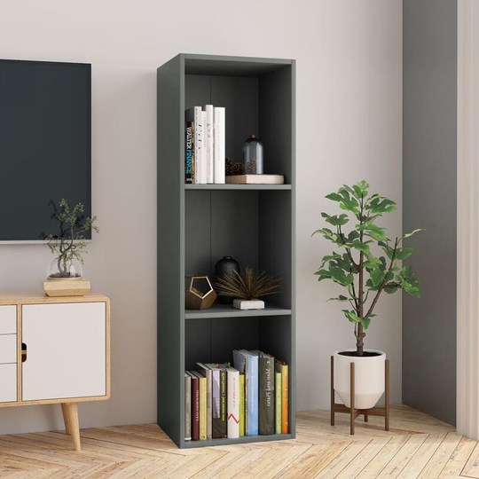 Devenirriche - Book Cabinet/TV Cabinet Grey 36x30x114 cm Chipboard - Grey