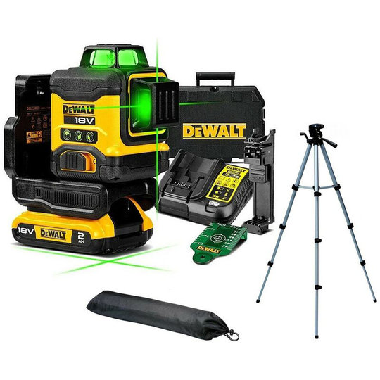 DCLE34031D1 18V xr Compact Green Laser 3 x 360 Degree 2.0Ah + Tripod +Bag - Dewalt